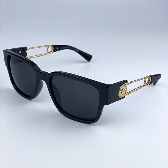 NEW Versace VE4412 GB1/87 Black Dark Grey Square Unisex Sunglasses